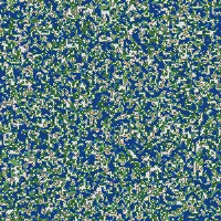 Terrain at noise frequency 0.50 — fully fragmented, noise-dominated scatter